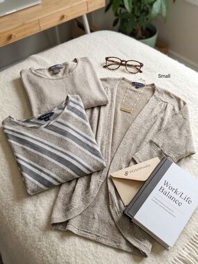 Reitmans & Suzy Sheir 3-PC Knit Bundle /Size S/Cardigan & 2 Tops